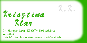 krisztina klar business card